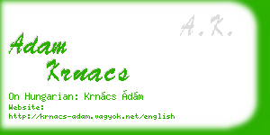 adam krnacs business card